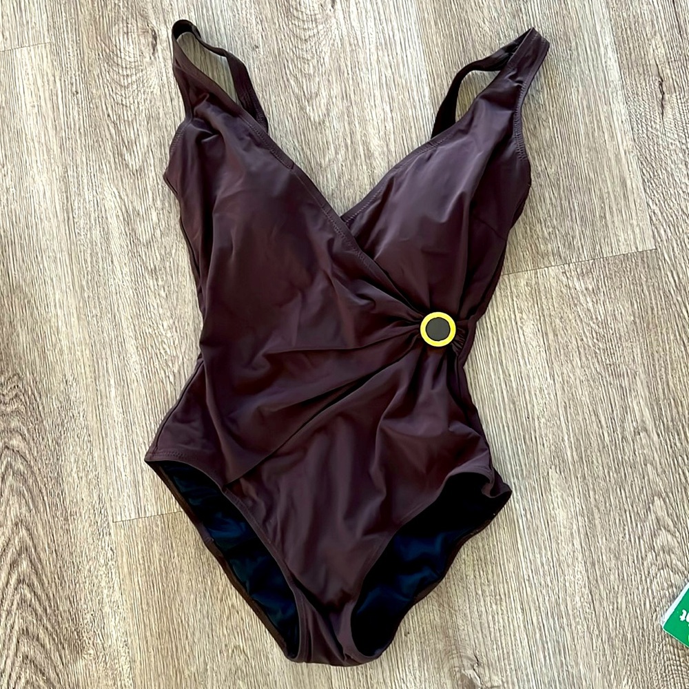 Gottex one piece swimsuit brown size 8